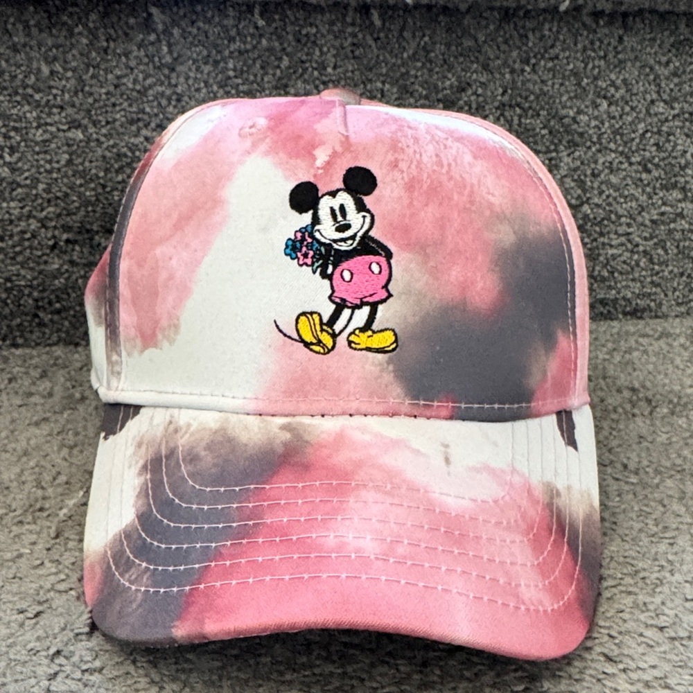 Disney Pink and Black Tie-Dye Mickey Mouse Baseball Cap